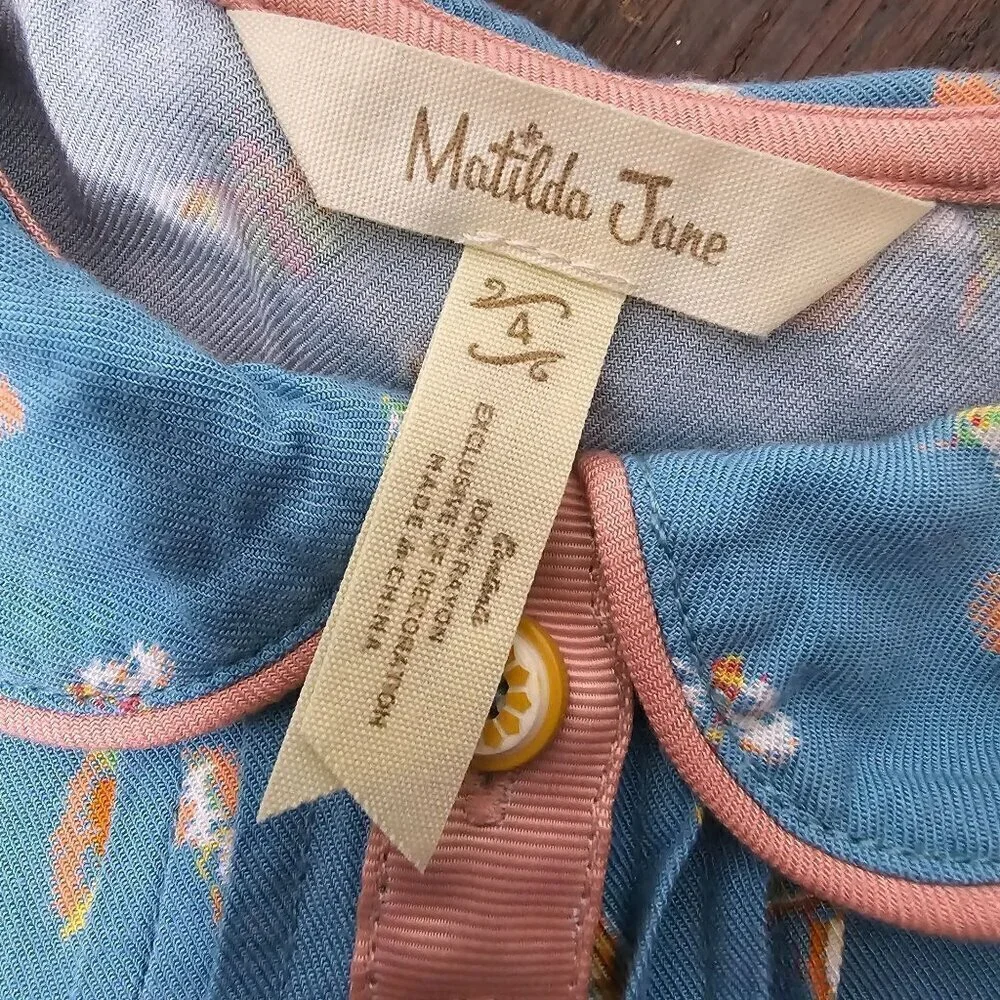 Matilda Jane Entomology Top Girls Choose Your Own Path Butterflies Birds Tunic D